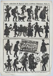 Blad 1 med figurer för kinesiska skuggdockor, 1859