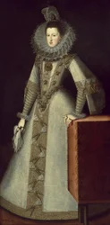 Porträtt av Margareta av Österrike (1584-1611), drottning av Spanien.