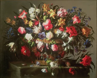 Korg med blommor