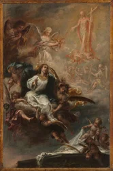 Studie för The Assumption of the Virgin för San Augustín, Sevilla, ca. 1670-1672.