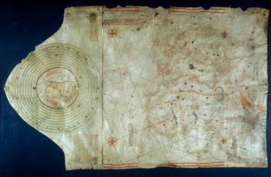 Sjökarte av Juan de la Cosa (1460-1510), kartografisk följeslagare till sjöfararen Christofer Columbus (1451-1506)