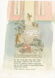 Hantverkaren och hans arbetare lägger ett golv till Julias mosaik, 2003.
