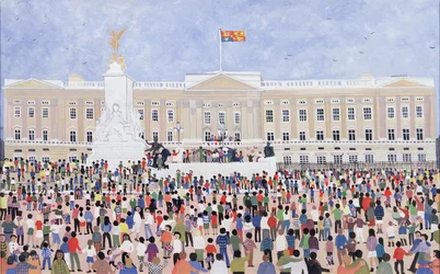 Folkmassor runt palatset, 1995