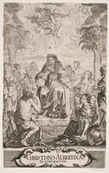 Hertig Christian Albrecht hyllas av Apollo och de nio muserna