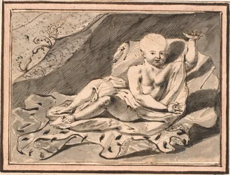 Putti, lutad på hermelinmantel