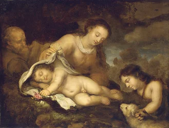 Den heliga familjen med spädbarnet Johannes döparen