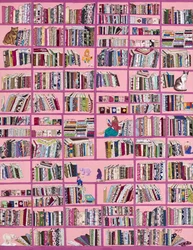 Mysigt rosa bibliotek