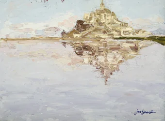 Spegelbilden av Mont Saint-Michel