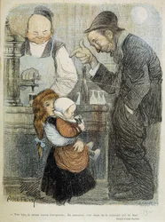 Okej, serumet mot fyllan, under tiden behöver jag en rom från jamaique! - dess. av Abel Faivre (1864-1945)
