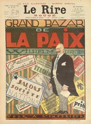Den stora fredsbasaren. omslag till Le Rire, 2 november 1918