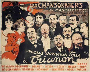 Låtskrivarna från Montmartre, ca. 1890.