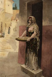 Dido (Didon) säljer mossor. Pantagruel. Illustration av Jules Garnier. I "Rabelais och Jules Garniers verk".
