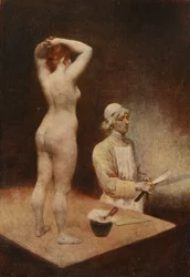 Pope Calixte, barberare. Pantagruel. Illustration av Jules Garnier. I "Rabelais och Jules Garniers verk".