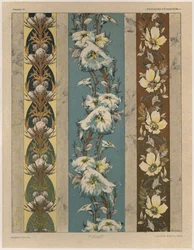 Blommor, tavla 18, illustration från "Fantaisies decoratives", graverad av Gillot, utgiven av Jules Rouam, Librairie de l