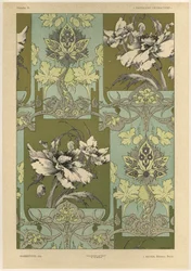 Blommor, tavla 25 från "Fantaisies decoratives", graverad av Gillot, utgiven av Jules Rouam, Librairie de l