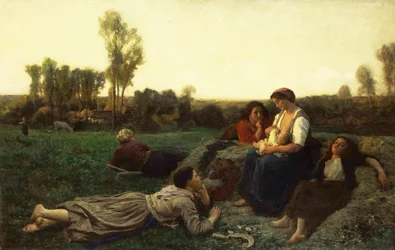 Hömakarna i vila; resten av vändare, 1873