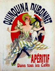 Reklam för Quinquina Dubonnet «Aperitif på alla kaféer». Affisch av Jules Chéret (1836-1932)
