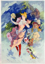 Komedi allegori, sent 1800-tal (illustration)