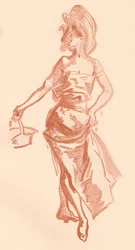 Teckning i Sanguine, c1900 1903-1904