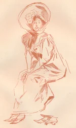 Teckning i Sanguine, c1900 1903-1904