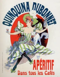 Mat och dryck. Quinquina Dubonnet aperitif. Affisch av Jules Cheret, Frankrike