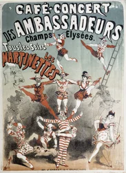 The Martinettes at the Cafe-Concert des Ambassadeurs - Affisch av Jules Cheret, sent 1800-tal