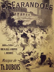 Affisch för La Farandole, balett av Gille, Mortier och Merante, musik av Dubois, Theatre National de l