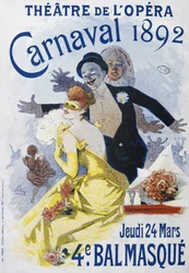 Theatre of the Opera: canarval of 1892, 4:e bollmasken - affisch av Jules Cheret