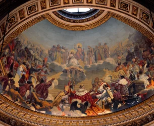 Kristendomens historia och förhärligande, målning i kupolen i Madeleinekyrkan