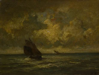 Två båtar i en storm