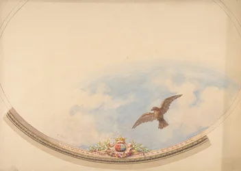 Design för ett tak målat med moln och en skyhög örn, andra hälften av 1800-talet. Skapare: Jules-Edmond-Charles Lachaise, Eugène-Pierre Gourdet.