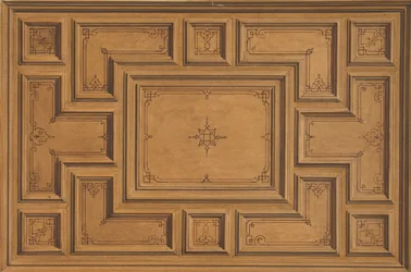 Design för ett dekorerat tak, 1840-97. Skapare: Jules-Edmond-Charles Lachaise, Eugène-Pierre Gourdet.