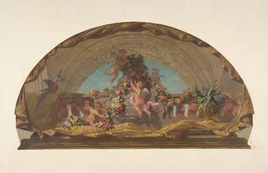 Design för dekoration av en lunett på trappan, Hôtel de Pless, Berlin, andra halvan av 1800-talet Skapare: Jules-Edmond-Charles Lachaise, Eugène-Pierre Gourdet.