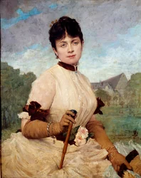 Porträtt av Madame Toulmouche Målning av Jules Elie Delaunay (1828-1891) 1884 Sön. 0,90 X 0,74 m Nantes, musee des Beaux Arts