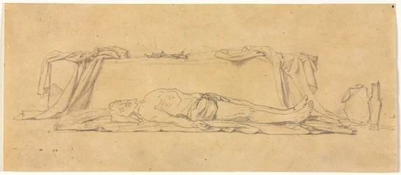 Skiss av den döde Kristus som ligger vid graven, 1800-talet.
