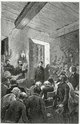 Spionen Hubert - illustration från Things seen, 1800-talet (bw-gravyr)