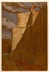 Chateau of Loches: Wall of Enceinte och toppen av Tour Ronde