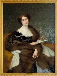 Porträtt av Madame Alexandre Dumas Son nee Nadia Knorring Målning av Jules Lefebvre (1836-1911) Villers Cotterets från 1800-talet. Alexandre Dumas museum