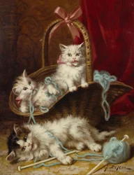 A Basket of Mischief (olja på duk)