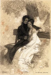 illustration till Eugenie Grandet av Auguste Leroux (tryck)