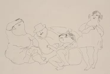 Familj, ca 1923-25 (litografi)
