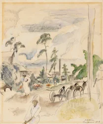 Landscape with Figures, Miami, 1916 (wc på papper)