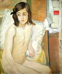 Naken ung flicka