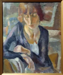 Porträtt av Hermine David Målning av Jules Pascin (1885-1930), 1900-talets sön. 0,52x0,43 m Lyon, Musee des Beaux Arts