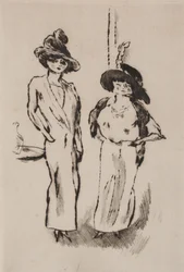 Två kvinnor på balen, ca 1910 (etsning)