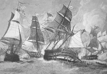 Slaget vid Chesapeake Bay (litho)