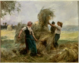 Höet. Målning av Julien Dupre (1851-1910)