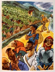 fransk vingård. 1944. Illustration av Julien Pavil