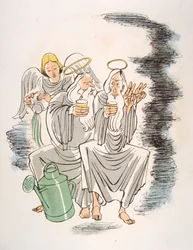 ユーモラスなワイン イラスト 1946.Illustration by Julien Pavil Swedish