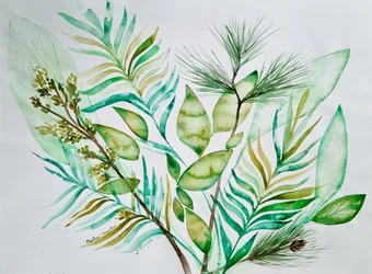 Olika gröna blad